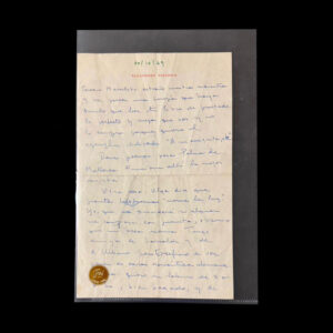 Carta Manuscrita de Alejandra Pizarnik